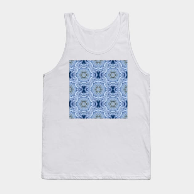 Digital Abstract Blue Pattern Tank Top by dianecmcac